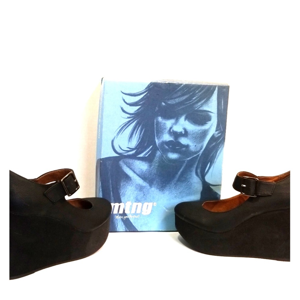 MTNG Black Wedge shoes